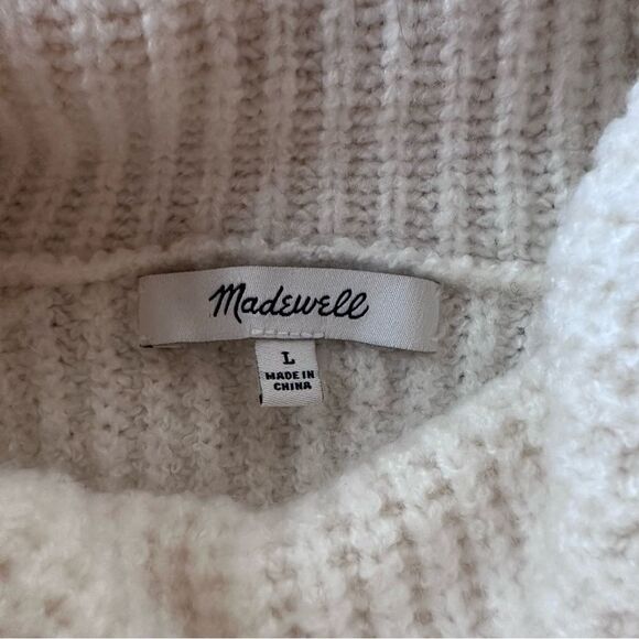 Madewell Mercer Turtleneck Ribbed Knit Relaxed Fit Sweater in Antique Cream - Picture 7 of 8